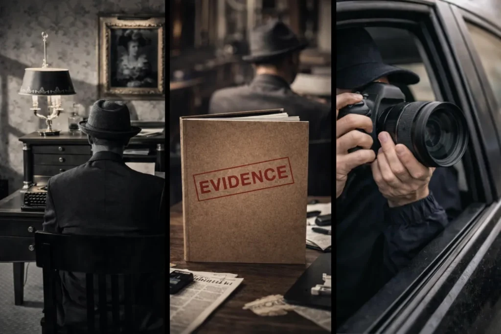 บริการงานสืบครอบคลุมทุกความต้องการ เราใช้ทีมงานมืออาชีพ และเครื่องมือทันสมัย สืบจริง ทำจริง รายงานตรงไปตรงมา ดูแลท่านตั้งแต่ต้นจนจบ ดำเนินงานภายใต้กฎหมาย ประสบการณ์ภาคสนามจริง ไม่เปิดเผยข้อมูลลูกค้า